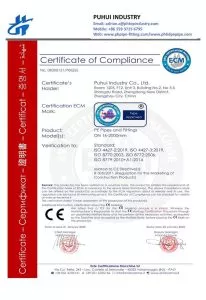 ISO 4427-2:2019.1S0 4427-3:2019.15 8770:2003,1s 8772:2006.1SO 8779:2010+A1:2014